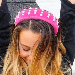 VELOUR & PEARL HEADBAND